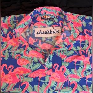 NWT Chubbies Flamingo athletic material polo XXL
